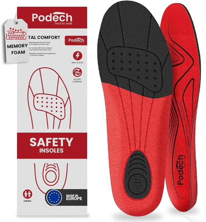 Plantillas Memory Foam de Trabajo Antiestáticas, Transpirables, Antiolor